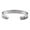 E, variant on Foqnuq Stainless Steel Memorial Bracelet for Wife, Elegant Engraved Cuff, Adjustable Open Design, Unisex Commemorative Jewelry for Weddings & Anniversaries