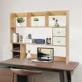 thumbnail image 2 of Oak Rectangular Desktop Storage Rack with Removable Compartments Office Storage Rack 3 Tiers, 2 of 18