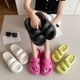 thumbnail image 2 of Zapatillas de verano nuevas de 7 cm de grosor con dos cinturones para mujer, suela suave, antideslizantes, para playa, exteriores, plataforma interior, 2 of 6
