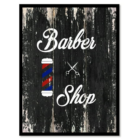 Barber Shop Barber's Pole Motivation Quote Saying Black Canvas Print Picture Frame Home Decor Wall Art Gift Ideas 22