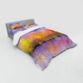 thumbnail image 3 of Ambesonne Autumn Bedding Set 3 Pcs, Fall Season Trees River, Twin, Lavender Yellow, 3 of 3