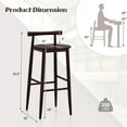 thumbnail image 3 of Gymax Bar Height Stools Set of 4Bar Chair w/ Acacia Wood Frame Supporting Legs Brown, 3 of 7