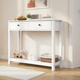 thumbnail image 3 of Asofer 39" Console Table with Open Storage, Long Sofa Table with 2 Drawers for Entryway, Hallway, Corridor, Front Hall, White, 3 of 8