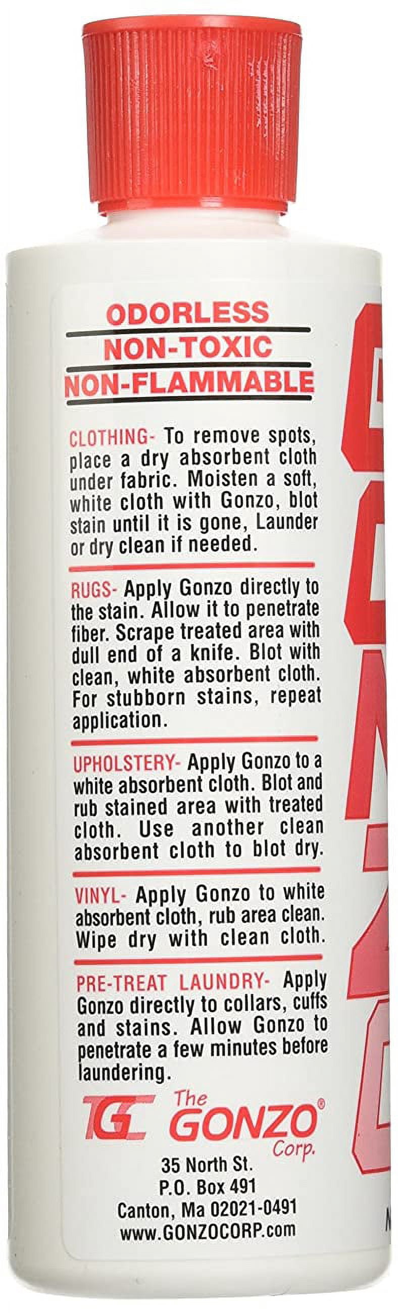Gonzo No Scent Stain Remover 8 oz Liquid