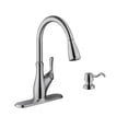 thumbnail image 2 of Transitional 1-Handle Pull-Down Kitchen Faucet with Dispenser in Brushed Nickel, 2 of 3