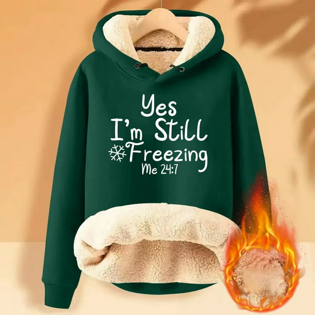 DPTALR T-shirt à Capuche à Manches Longues et en Peluche pour Femmes Hiver Chaud