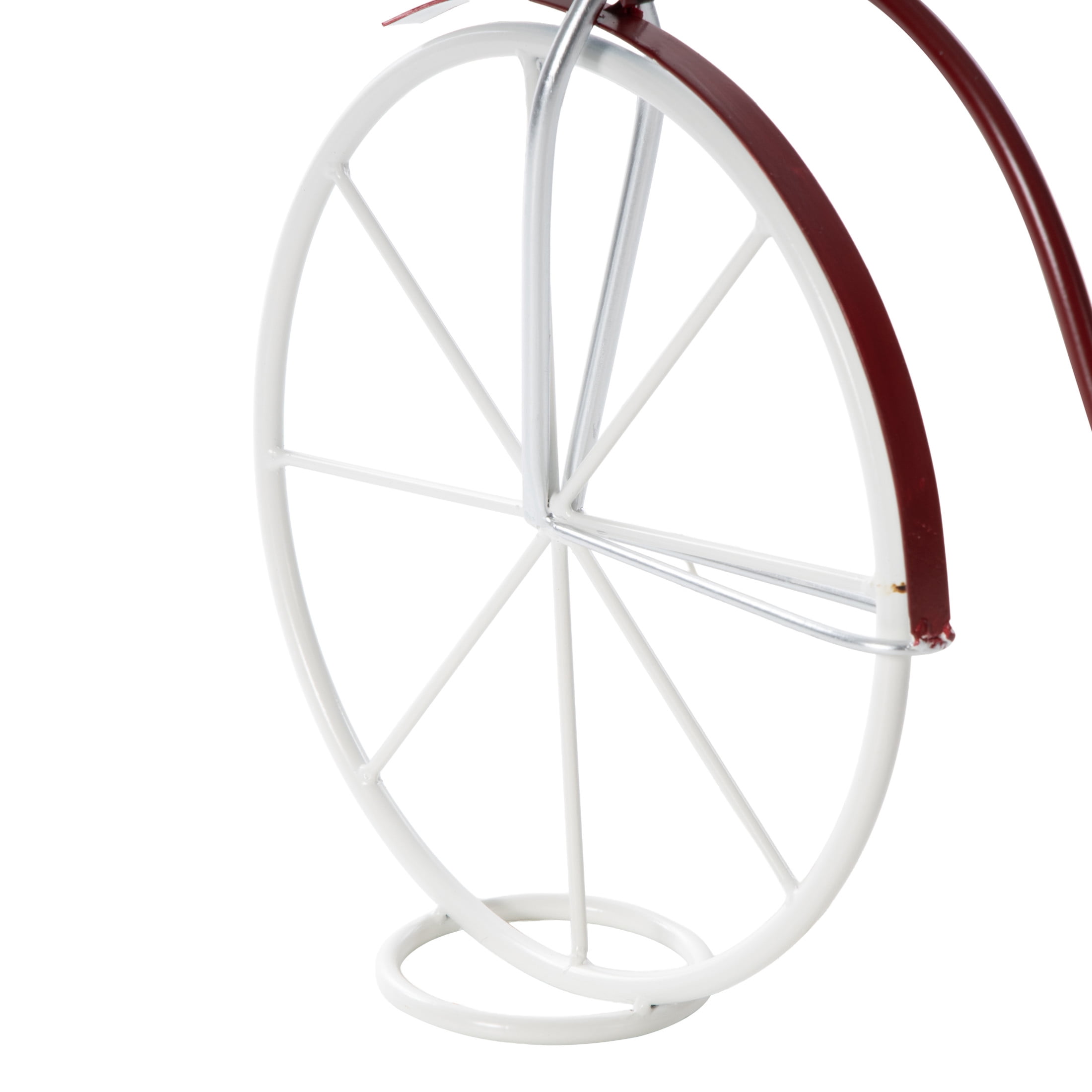 DecMode 31" x 15" x 23" Silver Metal Bike Plantstand with Basket and Saddle Bag Planters
