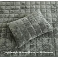 thumbnail image 6 of Chezmoi Collection Piers Medium Gray Velvet Quilt Queen Set, 3-Piece Lush Plush Distressed Velvet Bedding All Season Lightweight Bedspread, Brushed Microfiber Reverse with Double Square Stitch, 6 of 9