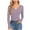 Purple, variant on Lenpel Women's T Shirt V Neck Long Sleeve Ribbed Knitted Fall Tops Trendy Casual Layering Tee Undershirts