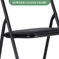 thumbnail image 1 of 5 Piece Foldable Table and Chair Set, Portable Upholstered Card Table and Chair, Metal Frame Folding Children Activity’s Table and Chair Set for Dining Room, Playroom, Living Room, Black, 1 of 8