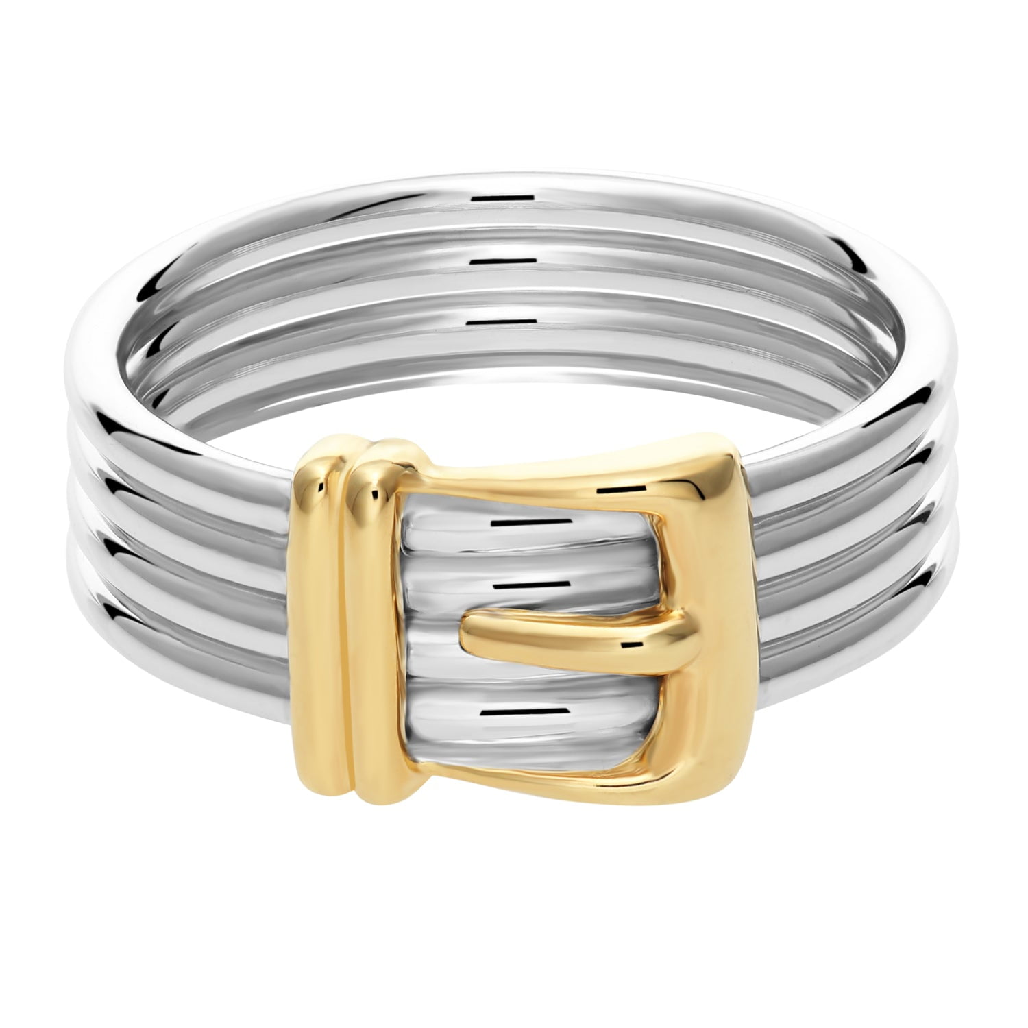 Tilo Jewelry .925 Sterling Silver Two-Tone Belt Ring | Size 9 | Women, Men, Unisex