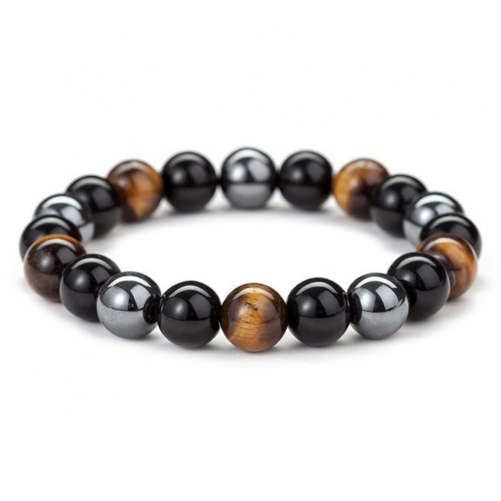8mm Magnetic Hematite Faceted Beads Gem Stretch Therapy Bracelet Tiger Eye