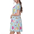 thumbnail image 2 of Naloa Happy Easter Print Womens Summer A-Line Dress with Pockets,Short Sleeve Dresses,Flowy Beach Swing Dress for Vacation Travel, 2 of 6