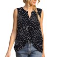 thumbnail image 1 of Las mujeres camisetas sin mangas Blusa de verano para mujer Camisa informal Sin mangas Top con cuello en V Camisa plisada informal Camiseta sin mangas de color sólido (Black, M), 1 of 5