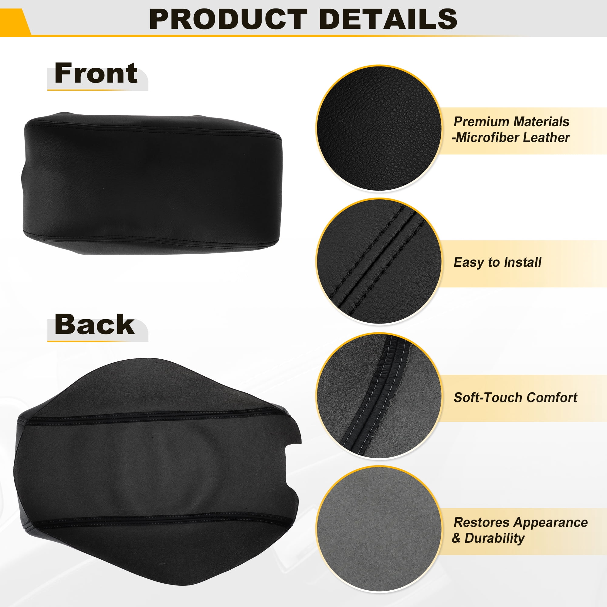 Unique Bargains 1pc Console Armrest Cover Black for Dodge Journey 2011-2020