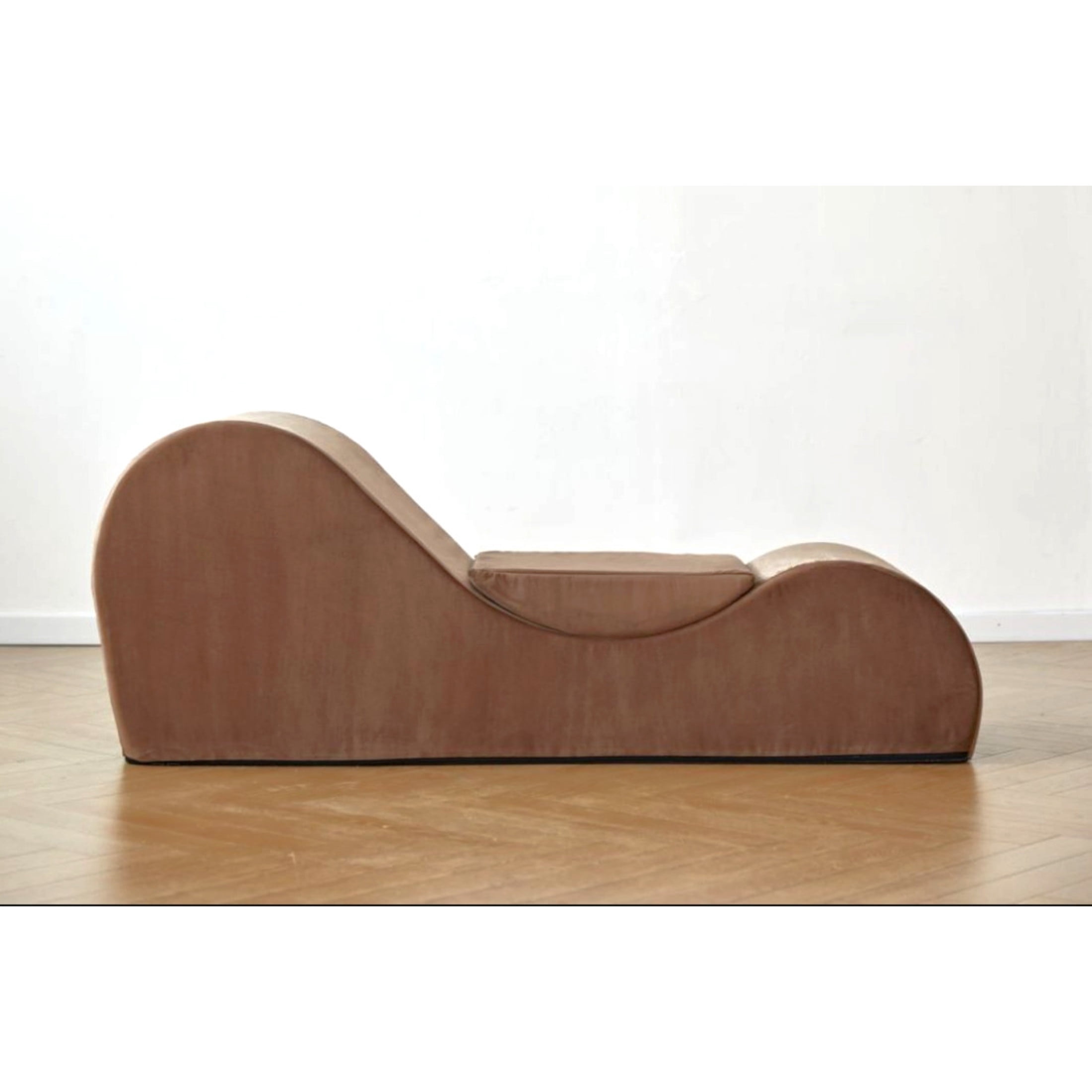 GDF Studio 62.5" Ergonomic Chaise Lounge Chair with High-Density Foam, Machine-Washable Cover, Brown