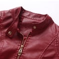 thumbnail image 6 of Yoodem Leather Jacket Women Womens Winter Jacket Womens Long Sleeve Leather Jacket Motorcycle Leather Jacket Pu Leather Jacket Fashion Womens Jacket Coat Leather Jacket Wine M, 6 of 8