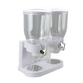 thumbnail image 4 of Dispensador de cereales ABS con doble recipiente hermético y giratorio, dispensador de alimentos secos para cocina, color blanco, 4 of 14