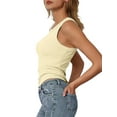 thumbnail image 2 of Women's Crew Neck Tank Tops Breathable Slim Fit Sleeveless Design Trendy Going Out Tops, 2 of 4