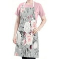 thumbnail image 5 of Pioneer Flower Floral Print Pattern Apron-Garden Aprons for Women with Pockets-Cotton Linen Waterproof Kitchen Cooking Gardening Aprons Adjustable for Kitchen,Cooking,BBQ and Salon 33x27 Inch, 5 of 7