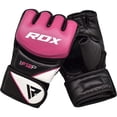 thumbnail image 6 of RDX MMA Gloves for Grappling Martial Arts Training, D. Cut Open Palm Maya Hide Leather Sparring Mitts, Perfect for Cage Fighting, Combat Sports, Punching Bag, Muay Thai and Kickboxing, Pink, S, 6 of 8