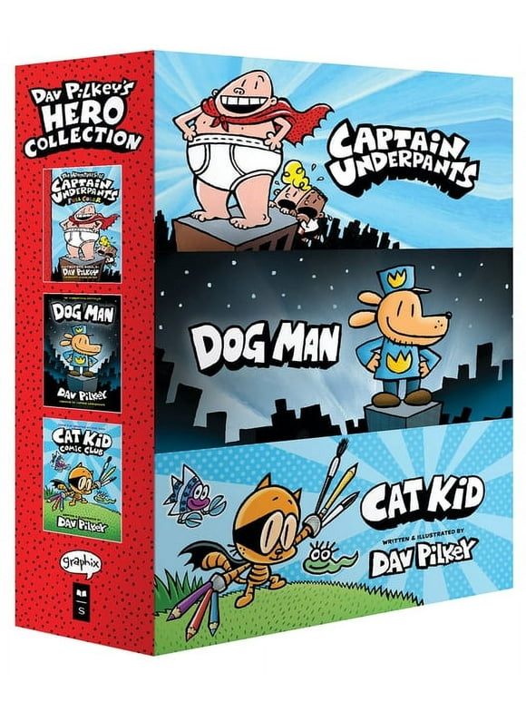 Dav Pilkey's Hero Collection: 3-Book Boxed Set (Captain Underpants #1, Dog Man #1, Cat Kid Comic Club #1) (Other)