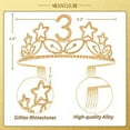 thumbnail image 2 of MEANT2TOBE Gold 3rd Birthday Sash and Tiara for Girls - Fabulous Glitter Sash + Stars Rhinestone Premium Metal Tiara, Perfect Princess Party Gifts, 2 of 7