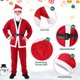 thumbnail image 2 of Traje de Papá Noel para hombre de 5 piezas con sombrero Cinturón de barba Traje de Papá Noel para adultos Pub Crawl, 2 of 5