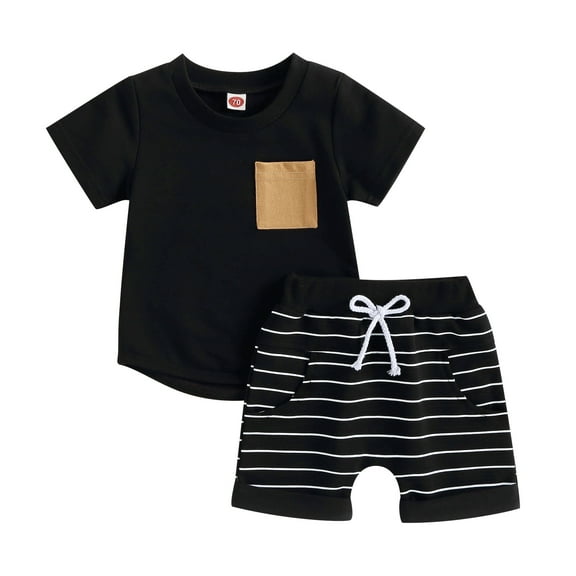 Infant Toddler Baby Boy Summer T Shirt 6M 12M 18M 24M 3Y 4Y Shorts Outfits Short Sleeve Tee Tops Clothes Set