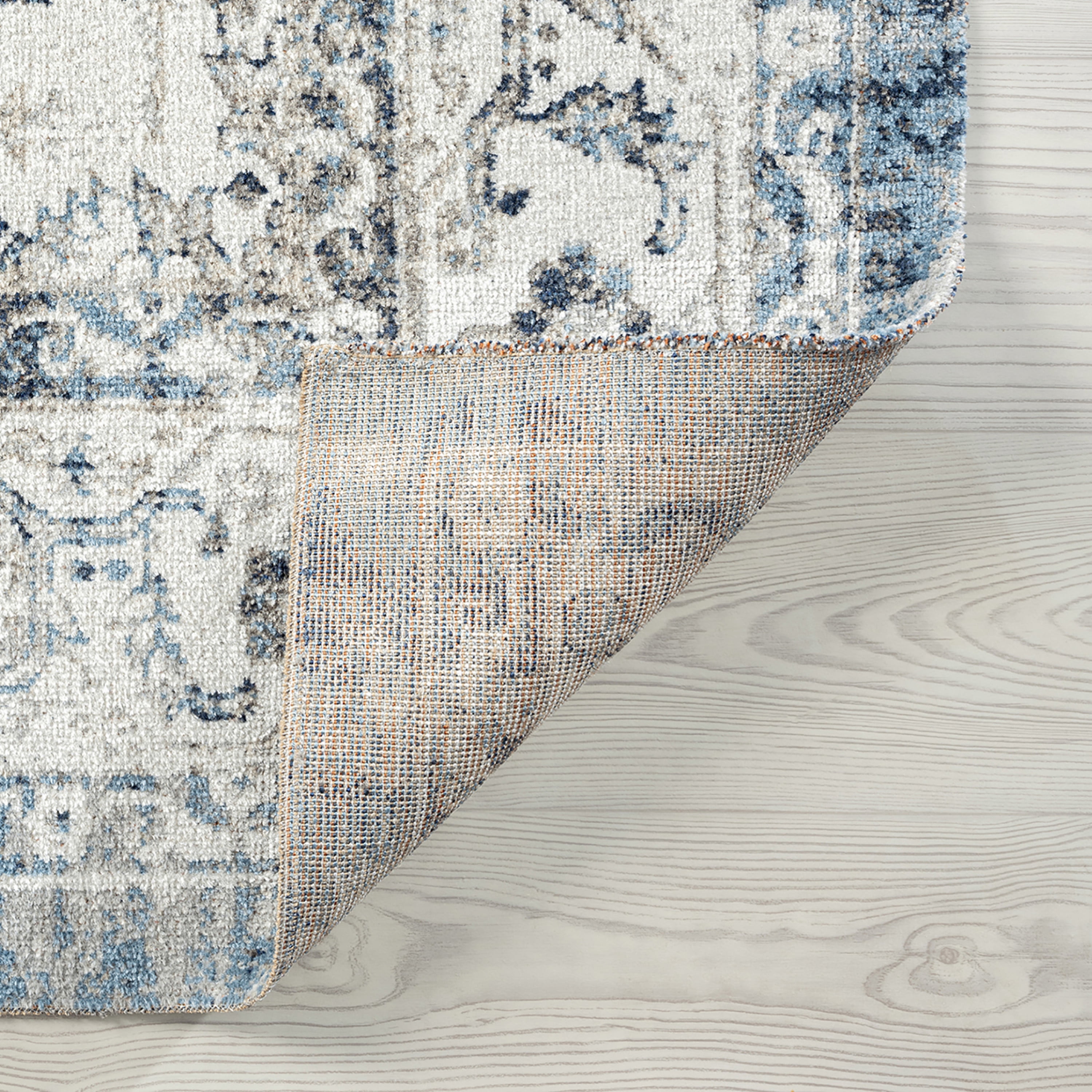 Traditional 9x12 Area Rug (8'9'' x 11'3'') Oriental Navy, Navy Living Room Easy to Clean