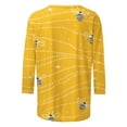 thumbnail image 5 of LYEAA Women 3/4 Length Sleeve Bee Print Round Neck Blouse Casual Pullover Top Soft Stretch Fabric for Daily Party Wear Yellow XXXXL, 5 of 5