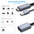 thumbnail image 5 of BENFEI HDMI to DisplayPort Adapter, 4K@60Hz 2K@144Hz 1080P@165Hz,Grey, 5 of 7