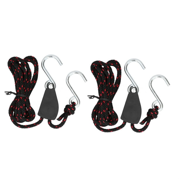 FAGINEY 2pcs Adjustable Kayak Rope Lock Pulley Tie Down Straps Canoe Bow  Stern Ratchet