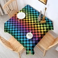 thumbnail image 2 of Rainbow Checkered Pattern Square Tablecloth,Waterproof Square Table Cover,Wipeable Spillproof Washable Table Cover for Home Kitchen Party Decor 42"X42"(107x107cm), 2 of 6
