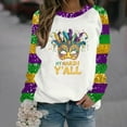 thumbnail image 4 of Jsaierl Mardi Gras Shirts for Women Funny Carnival Themed Mask Graphic Tees Soft Long Sleeve T Shirts Blouses Dressy Casual Round Neck Gifts Tops, 4 of 6