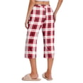thumbnail image 5 of Ekouaer 2 Pack Women's Capri Pajama Pants Printed Drawstring Comfy Pj Bottoms With Pockets, 5 of 7