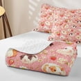 thumbnail image 4 of Erosebridal Cute Guinea Pig Animal Twin Quilt Set for Girls, Strawberry Daisy Flower Twin Coverlet Set, 2 Pieces, 4 of 7