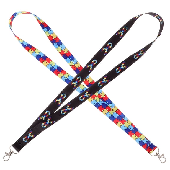 Hytrove Nylon Badge Neck Lanyards, Assorted Colors, 2 Pack, 18.5 x 0.9 Inches and Comfortable