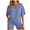 Blue, variant on 2 Piece Sets for Women Summer 2026 Lounge Short Set Spring Matching Biker Shorts V Neck Oversized Shirt Clothing (Black, M)