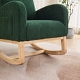 thumbnail image 7 of Sherpa Glider Chair with High Back and Side Pocket, Rocking Accent Armchair for Nursery, Living Room and Bedroom, Green, 7 of 7
