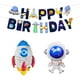 thumbnail image 3 of Bandera de aluminio con temática de astronauta errante para fiestas de cumpleaños, suministros para decoración de globos y cohetes, 3 of 5