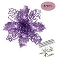 thumbnail image 1 of OWLCE 12pcs Christmas Ornaments decorations Simulation Flower Xmas Ornament (Purple), 1 of 2