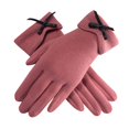 thumbnail image 2 of Dyfzdhu Fall Winter Screen Gloves Outdoor Driving Riding Warm Gloves Women Fleece Bow Knot Non Down Fleece Gloves Pink, 2 of 4