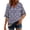 Blue, variant on Bixock Women Blouses Casual 3/4 Length Sleeve Tops Boho T Shirt Solid Color V Neck Loose Breathable Vacation Style Summer Casual Daily Top