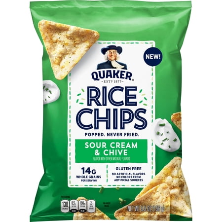 Quaker Rice Chips, Sour Cream & Chive Flavor, 5.5 oz Bag