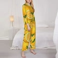 thumbnail image 3 of Goofa Yellow Limes Printed Women’s 2 Piece Pajama Set Super,Pajamas Women's Long Sleeve Sleepwear Soft Button Down Loungewear Pjs Lounge Set Nightwear-X-Large, 3 of 9