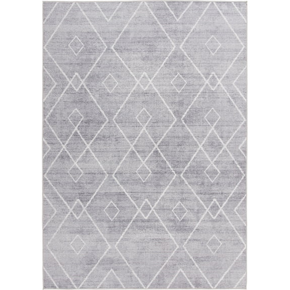 Better Homes & Gardens Diamond Machine Washable Indoor Area Rug, Gray, 5'x7'
