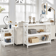 thumbnail image 3 of Yaheetech 3-Tier Console Table with X-shape Structures, White, 3 of 8
