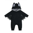 thumbnail image 3 of WIBACKER My First Halloween Bat Costumes for Newborn Baby Boy, Infant Girls Cosplay Hoodie Romper Set - 1Pcs Solid Black, 3 of 10