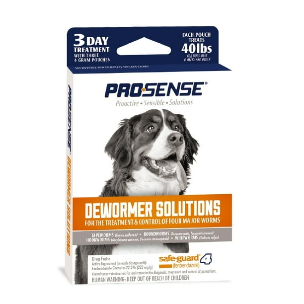 ProSense Dewormer Solutions For Dogs 3Day Treatment, 4 Gram Pouches